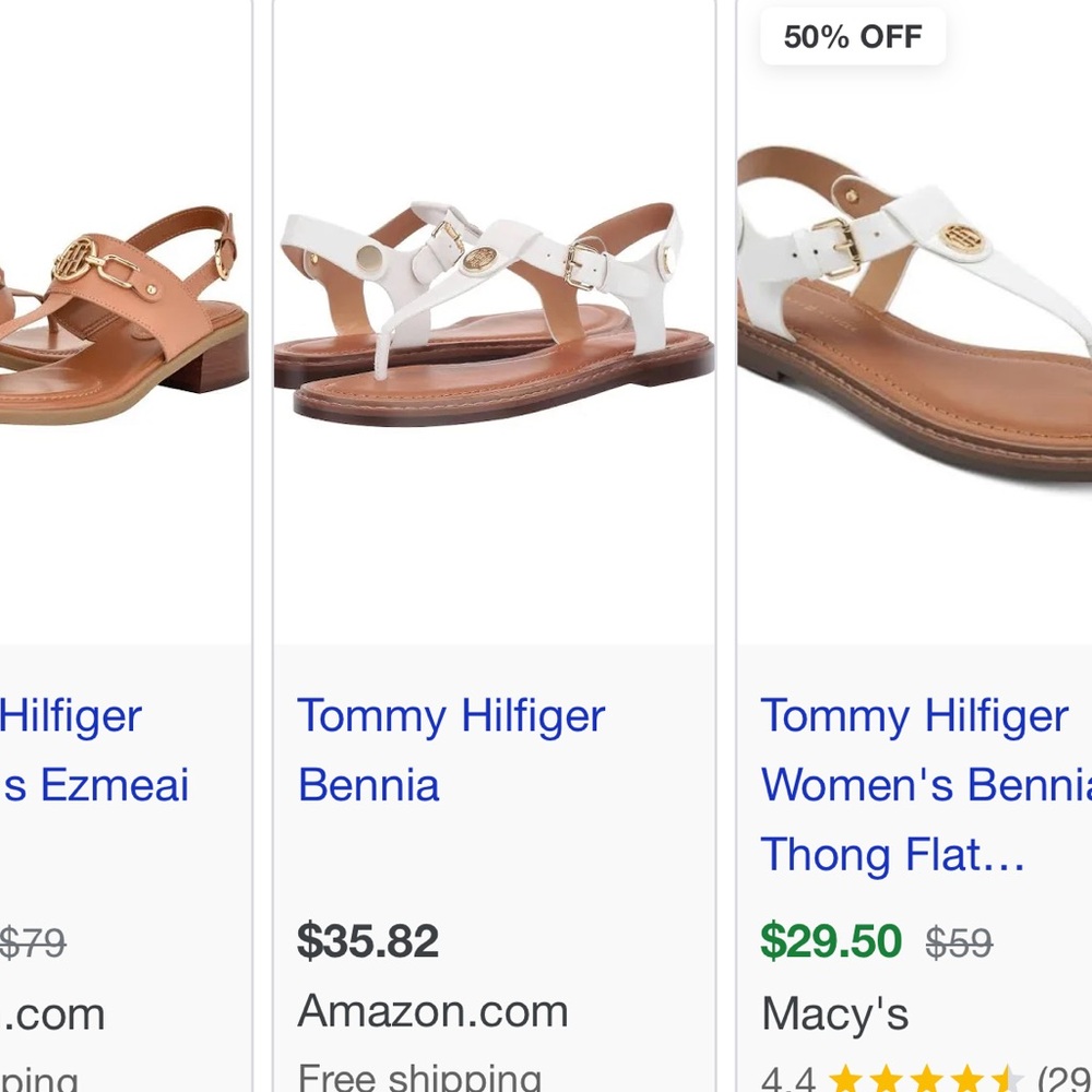 Tommy Hilfiger White Sandals